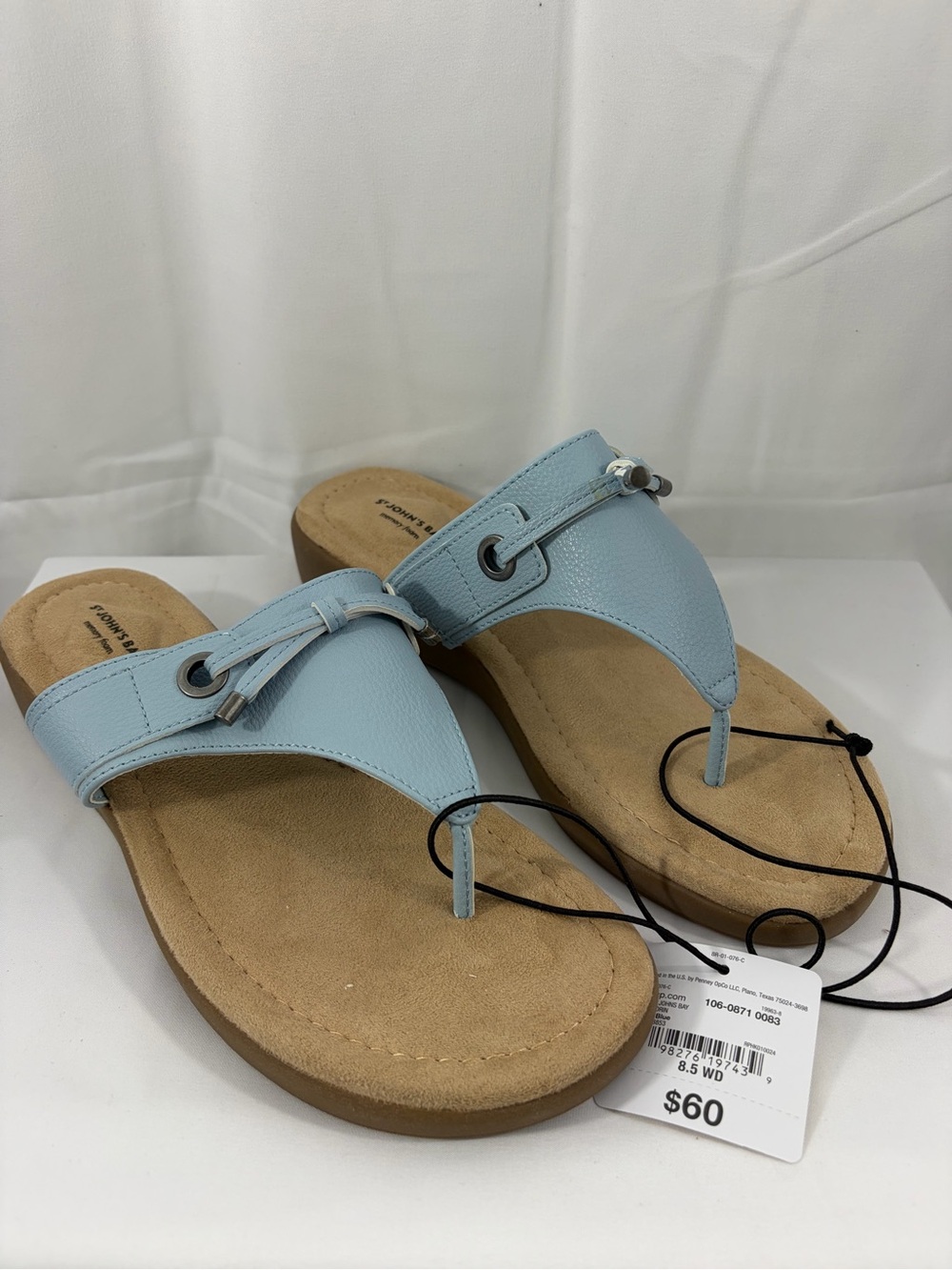 NWT St. John’s Bay Women’s Size 8.5W Light Blue Sandals